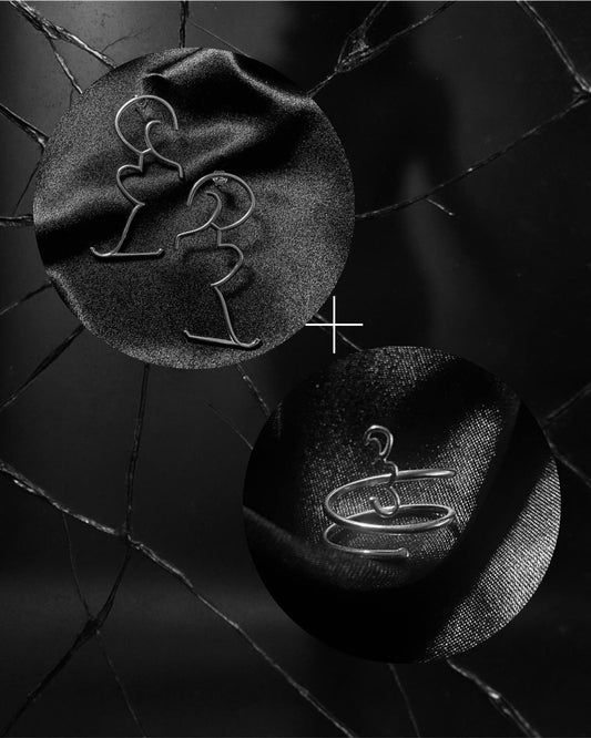 Boucles d’oreilles Frida + bague spirale de rébellion - L.A.N.S